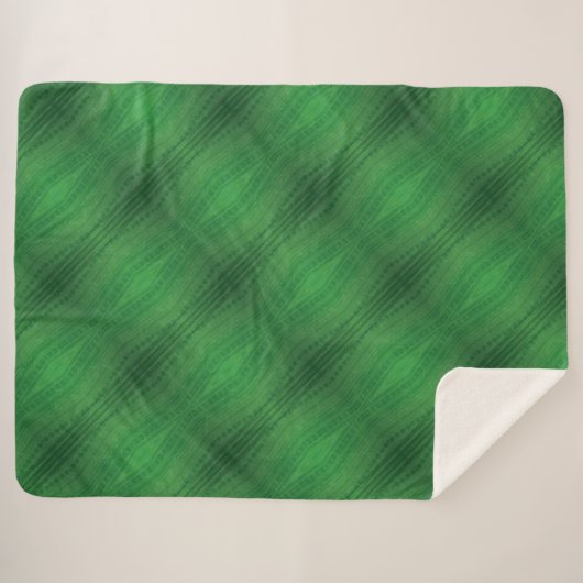 Annahme | Green Eclectic Boho Muster Sherpadecke (Vorderseite (Horizontal))