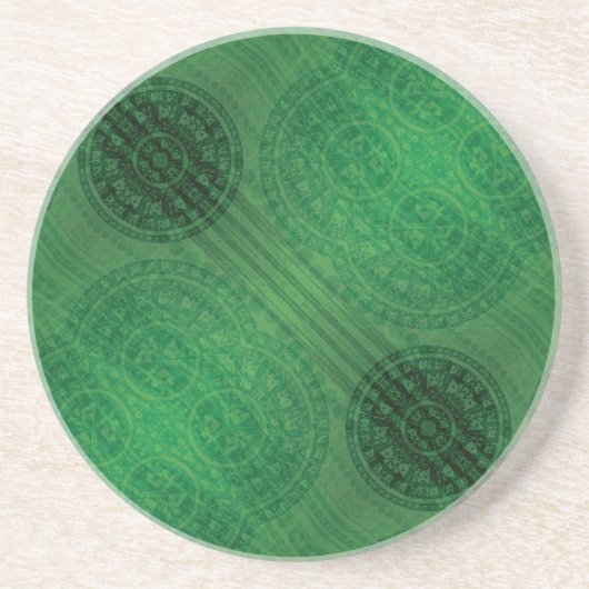 Annahme | Medaillen für grüne Meditation Getränkeuntersetzer (Vorne)