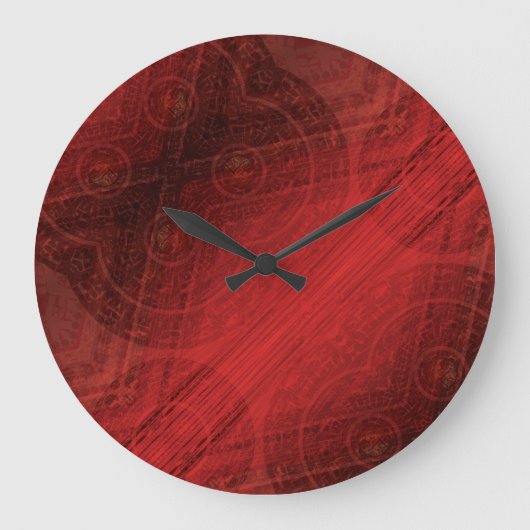 Annahme | Medallin der Roten Meditation Große Wanduhr (Vorderseite)