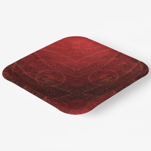 Annahme | Medallin der Roten Meditation Pappteller (Gewinkelt)