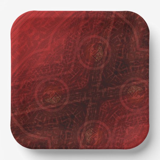 Annahme | Medallin der Roten Meditation Pappteller (Vorderseite)