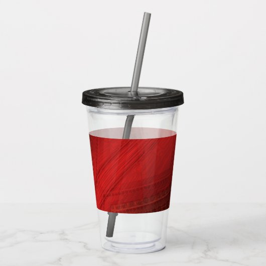 Annahme | Red Eclectic Boho Pattern Acryltrinkbecher (Rückseite)