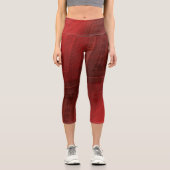 Annahme | Red Eclectic Boho Pattern Capri Leggings (Vorderseite)