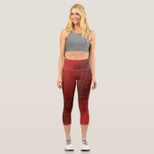 Annahme | Red Eclectic Boho Pattern Capri Leggings (Vorderseite)