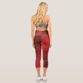 Annahme | Red Eclectic Boho Pattern Capri Leggings (Rückseite)