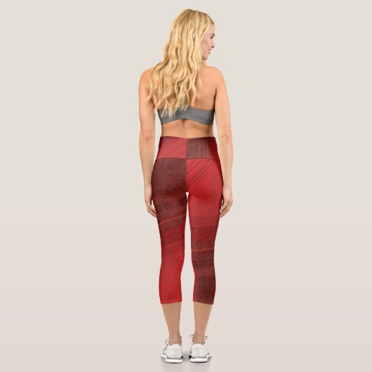 Annahme | Red Eclectic Boho Pattern Capri Leggings (Rückseite)