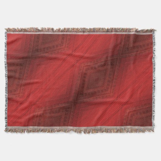 Annahme | Red Eclectic Boho Pattern Decke (Vorderseite)