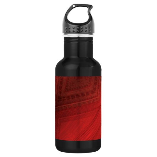 Annahme | Red Eclectic Boho Pattern Edelstahlflasche (Vorderseite)
