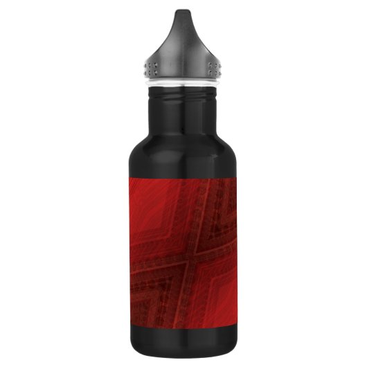 Annahme | Red Eclectic Boho Pattern Edelstahlflasche (Links)