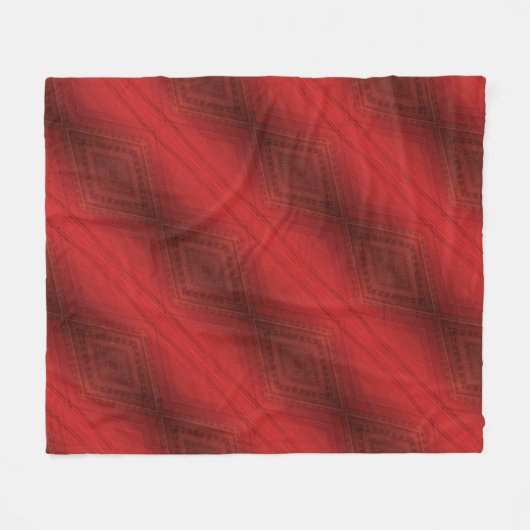 Annahme | Red Eclectic Boho Pattern Fleecedecke (Vorderseite (Horizontal))