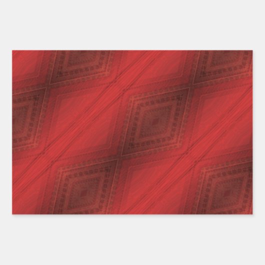 Annahme | Red Eclectic Boho Pattern Geschenkpapier Set (Vorderseite 2)
