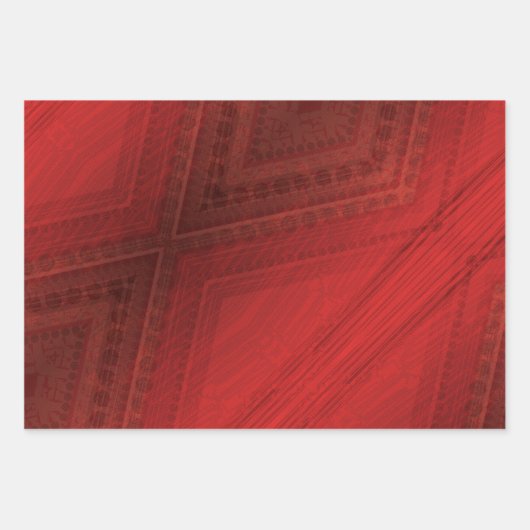 Annahme | Red Eclectic Boho Pattern Geschenkpapier Set (Vorderseite)