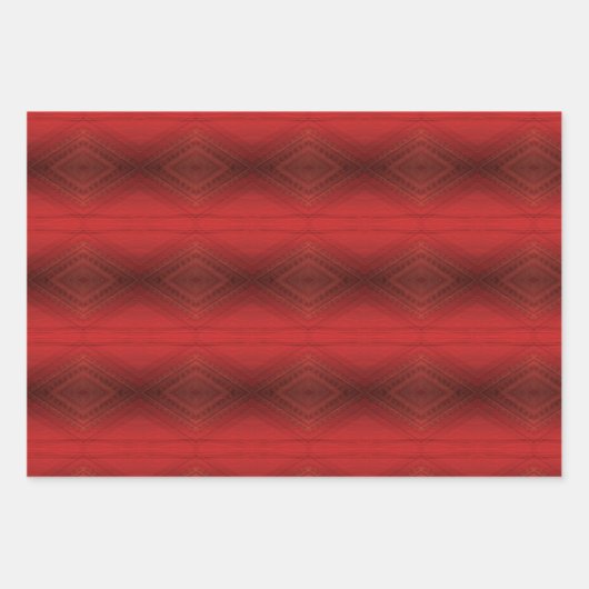 Annahme | Red Eclectic Boho Pattern Geschenkpapier Set (Vorderseite 2)