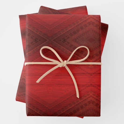Annahme | Red Eclectic Boho Pattern Geschenkpapier Set (Beispiel)