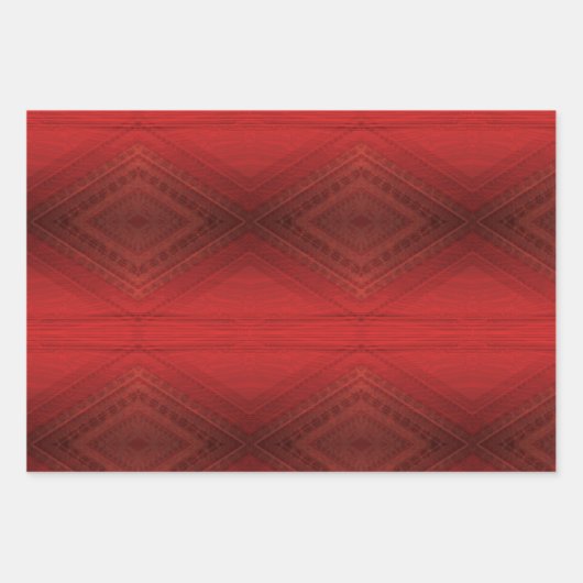 Annahme | Red Eclectic Boho Pattern Geschenkpapier Set (Vorderseite)