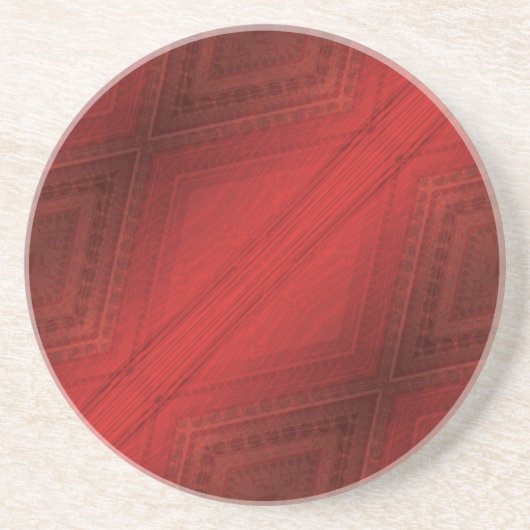 Annahme | Red Eclectic Boho Pattern Getränkeuntersetzer (Vorne)