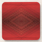 Annahme | Red Eclectic Boho Pattern Getränkeuntersetzer (Vorderseite)
