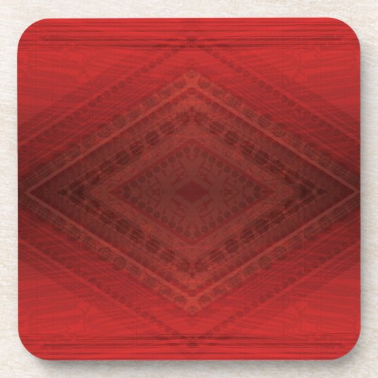 Annahme | Red Eclectic Boho Pattern Getränkeuntersetzer (Vorderseite)