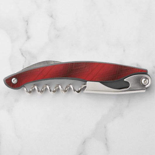 Annahme | Red Eclectic Boho Pattern Kellnermesser (Rückseite)