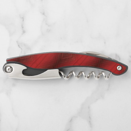 Annahme | Red Eclectic Boho Pattern Kellnermesser (Vorderseite)