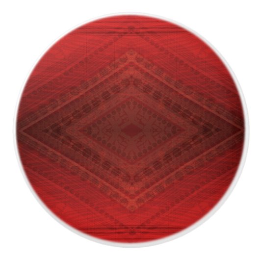 Annahme | Red Eclectic Boho Pattern Keramikknauf (Vorderseite)