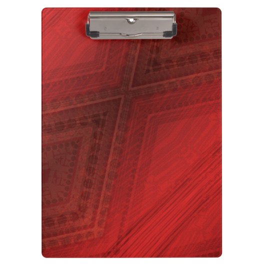 Annahme | Red Eclectic Boho Pattern Klemmbrett (Vorderseite)