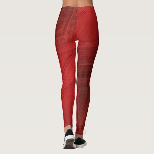Annahme | Red Eclectic Boho Pattern Leggings (Rückseite)