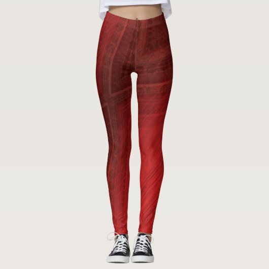 Annahme | Red Eclectic Boho Pattern Leggings (Vorderseite)