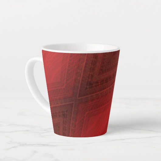 Annahme | Red Eclectic Boho Pattern Milchtasse (Linke Ecke)