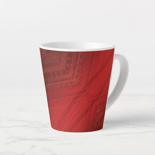 Annahme | Red Eclectic Boho Pattern Milchtasse (Rechte Ecke)