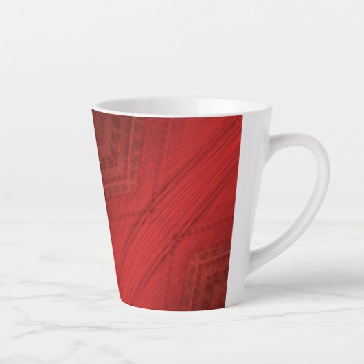 Annahme | Red Eclectic Boho Pattern Milchtasse (Rechts)