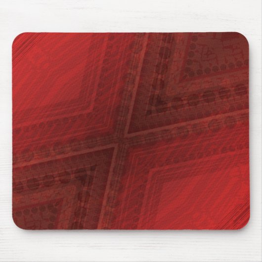 Annahme | Red Eclectic Boho Pattern Mousepad (Vorne)