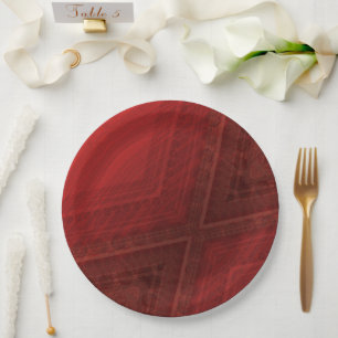Annahme Red Eclectic Boho Pattern Pappteller