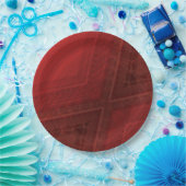 Annahme | Red Eclectic Boho Pattern Pappteller (Party)