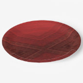Annahme | Red Eclectic Boho Pattern Pappteller (Schrägansicht)