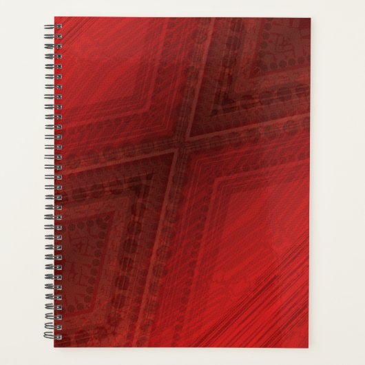 Annahme | Red Eclectic Boho Pattern Planer (Vorderseite)