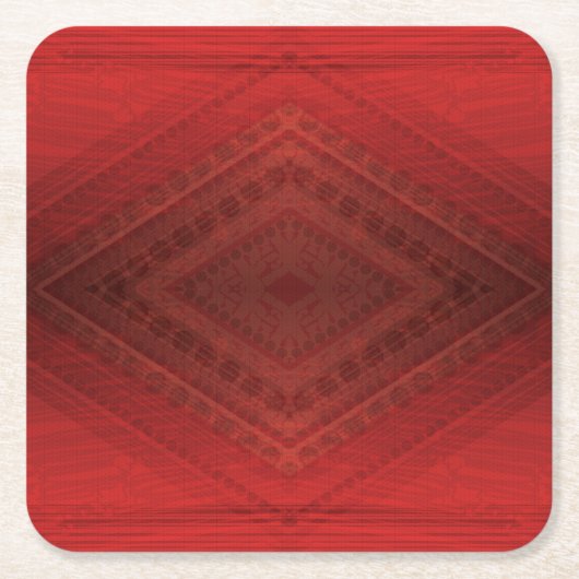 Annahme | Red Eclectic Boho Pattern Rechteckiger Pappuntersetzer (Vorderseite)