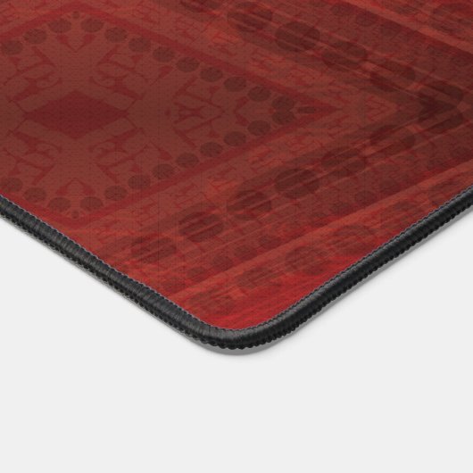 Annahme | Red Eclectic Boho Pattern Schreibtischunterlage (Ecke)