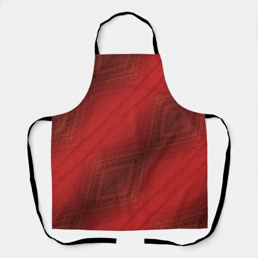 Annahme | Red Eclectic Boho Pattern Schürze (Vorderseite)