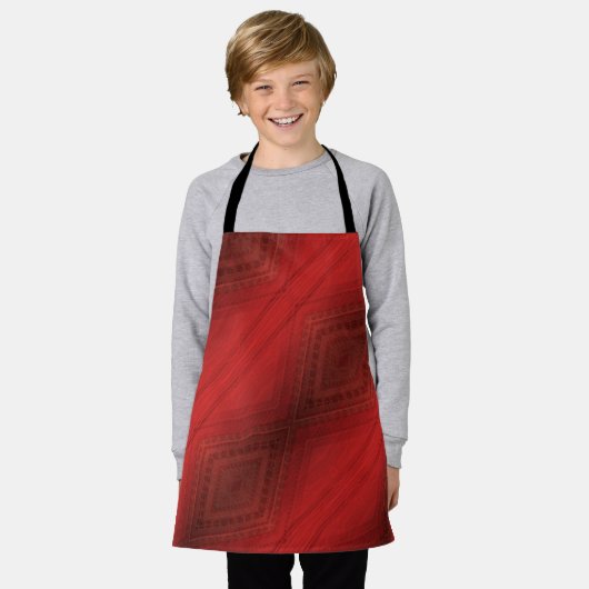 Annahme | Red Eclectic Boho Pattern Schürze (Getragen)