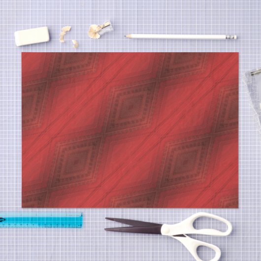 Annahme | Red Eclectic Boho Pattern Seidenpapier (Handwerk)