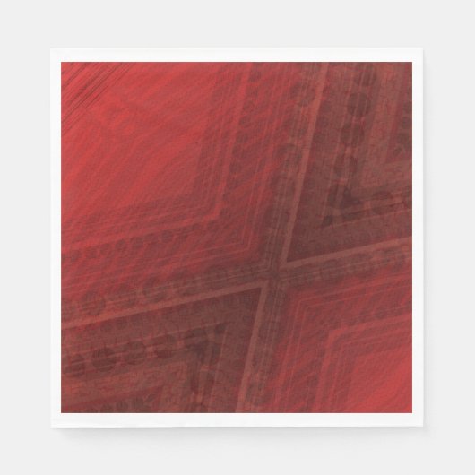 Annahme | Red Eclectic Boho Pattern Serviette (Vorderseite)