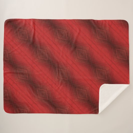 Annahme | Red Eclectic Boho Pattern Sherpadecke (Vorderseite (Horizontal))