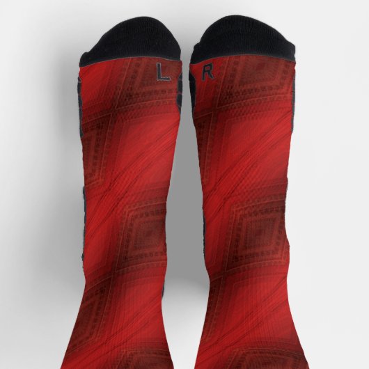 Annahme | Red Eclectic Boho Pattern Socken (Oben)