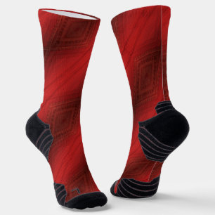 Annahme   Red Eclectic Boho Pattern Socken