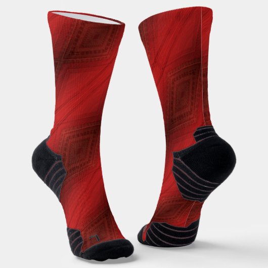 Annahme | Red Eclectic Boho Pattern Socken (Gewinkelt)