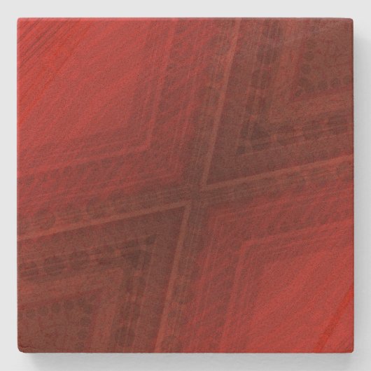 Annahme | Red Eclectic Boho Pattern Steinuntersetzer (Vorderseite)