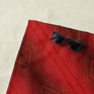 Annahme Red Eclectic Boho Pattern Strandtuch
