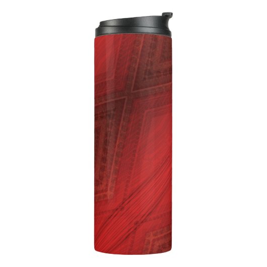 Annahme | Red Eclectic Boho Pattern Thermosbecher (Nach links gedreht)