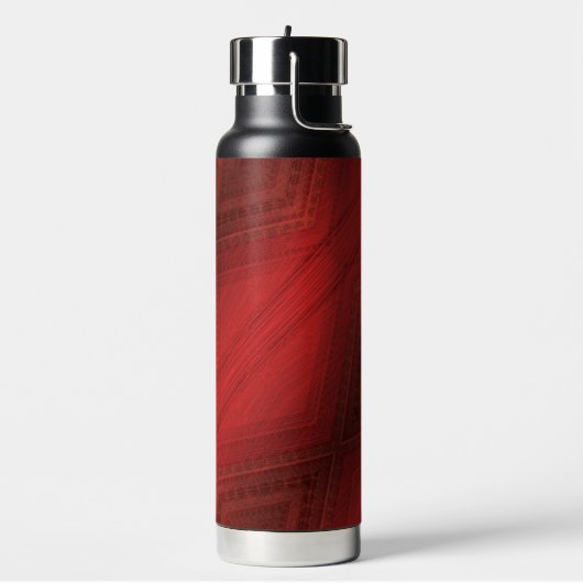 Annahme | Red Eclectic Boho Pattern Trinkflasche (Links)